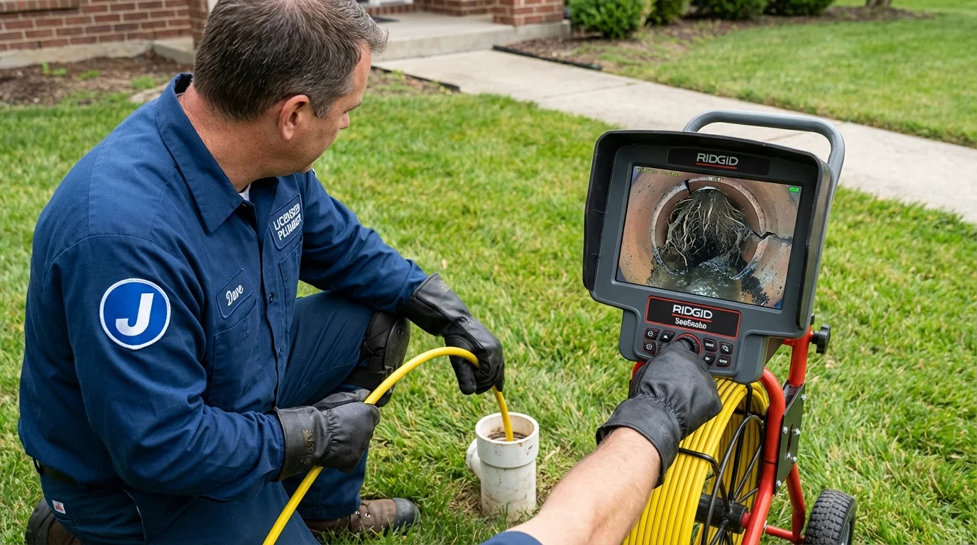 Sewer camera inspection being performed by Johns Plumbing LLC in Estacada