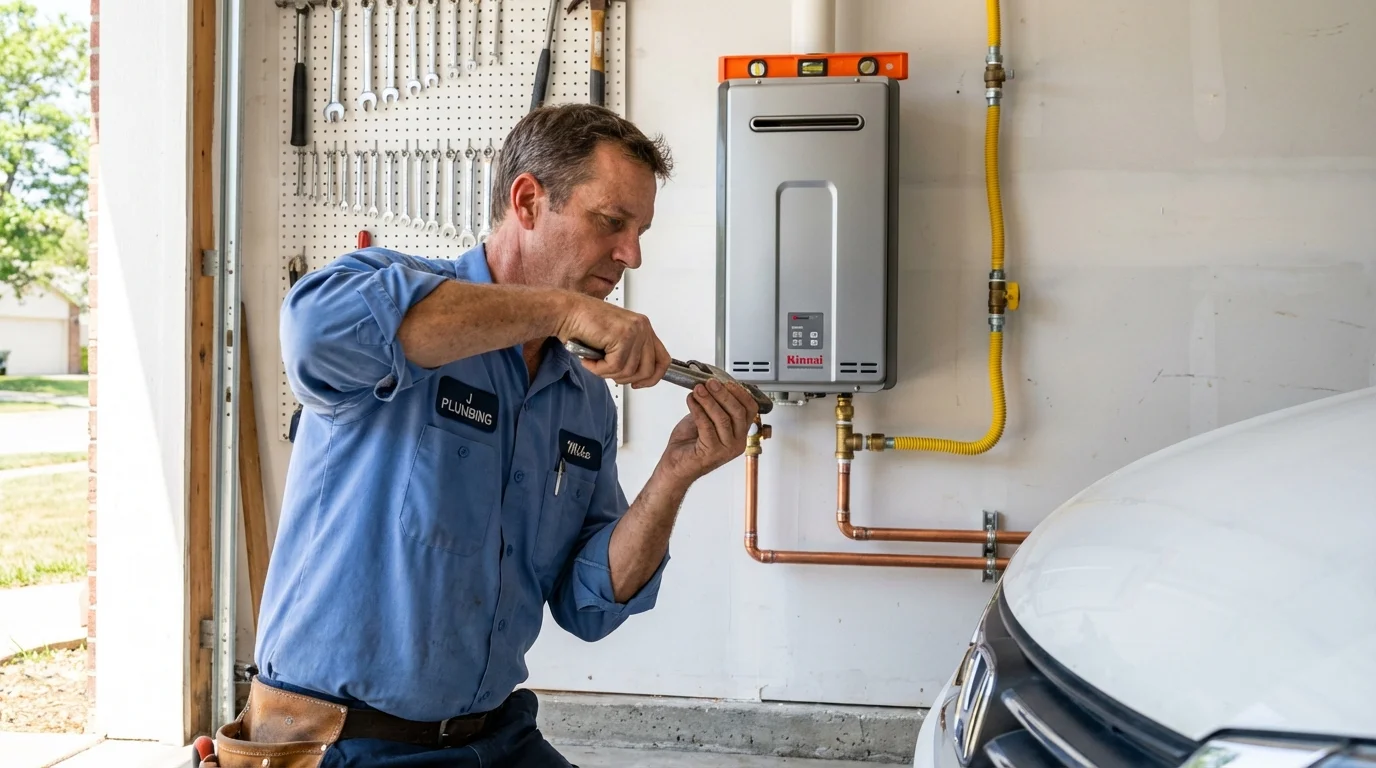 Tankless water heater installation by a Johns Plumbing LLC plumber in Estacada
